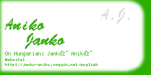 aniko janko business card